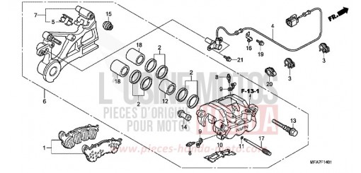 HINTERRAD-BREMSSATTEL (CBF1000A/T/S) CBF1000A7 de 2007